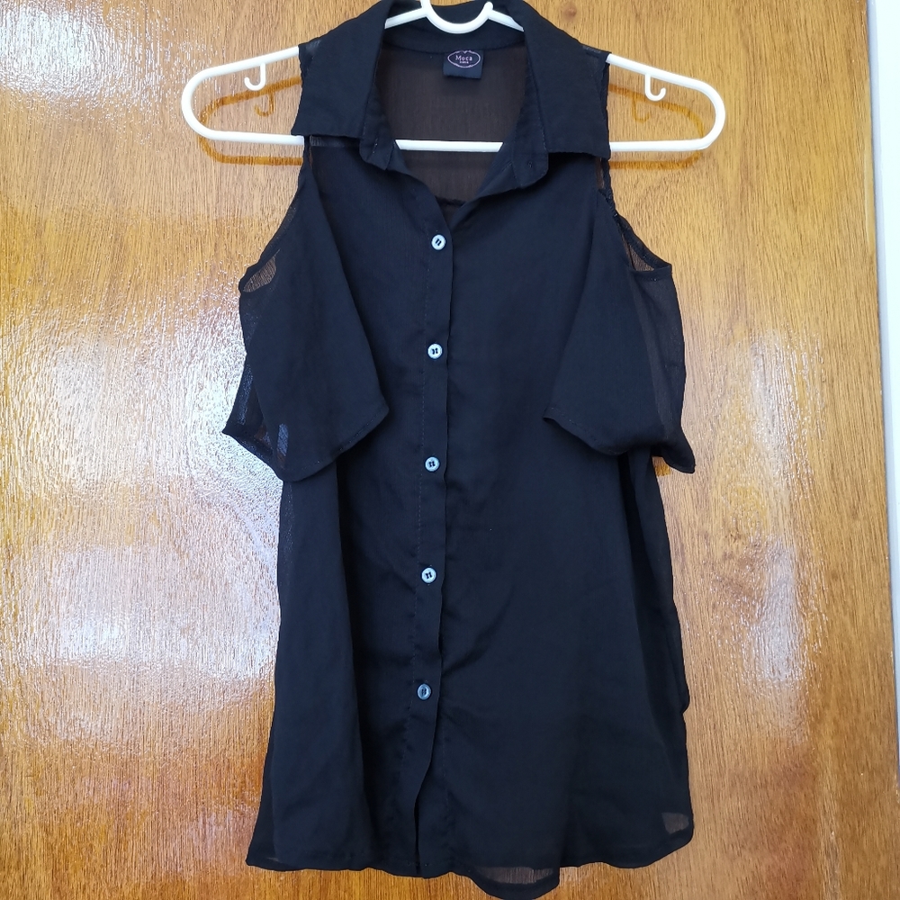 MOCA Korea | Black Button Up Blouse